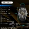 LONGLUX automatic watch retro style wholesale mechanical wristwatches skeleton carve waterproof leather no logo mens watch 5