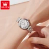 OLEVS Top Brand Women's Watches Fashion Dress Original Quartz Watch for Lady Waterproof Stainless Steel Luminous Simple Casual 5