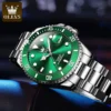 OLEVS Luxury Brand Men's Watch Green Dial Fully Automatic Mechanical Watch Waterproof Stainless Steel Strap Original Wristwatch 4