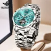 OUPINKE TOP Luxury Brand Men's Watches Waterproof Multifunctional Skeleton Automatic Mechanical Watch Date Tungsten Steel Strap 4