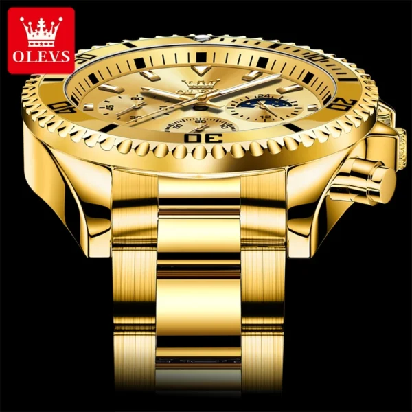 OLEVS Watches For Men Classic with Date Dress Luxury Big Face Waterproof Luminous Men's Wrist Watch Stainless Steel Men Watch 2