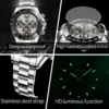 OLEVS 6654 Luxury Mens Watch Chronograph Automatic Mechanical Wristwatch Waterproof Luminous Top Brand Watch for Man Date Sport 4