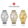 OLEVS Top Brand Atmospheric Men's Watches Fashion Diamond Gold Watch Fully Automatic Mechanical Watch Week Calendar Waterproof 6
