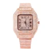 New Iced Out Women Men Watch Square Diamondd Black Numbers Quartz Luxury Hip Hop Wrist Watches Roman Clock Relogio Masculino 4