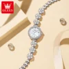 OLEVS 5638 Fashion Elegant Women's Watches Waterproof Date Diamond Rotating Watch Strap Original Quartz Watch Simple Wrist Watch 2