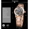 Winner Skeleton Dial Stainless Steel Exquisite Watch Rose Golden Women Fashion Watch Luxury Brand Waterproof Mechanical Clock 4