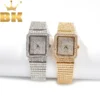 THE BLING KING Women Watch Stainless Steel Iced Out Rhinestone Bling Square Shape Luxury Waterproof Wrist Watches 1