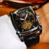 Tonneau Moon Phase Automatic Watch for Men Luxury Brand Tourbillon Skeleton Mechanical Watches Leather Belt Luminous Hands Clock 6