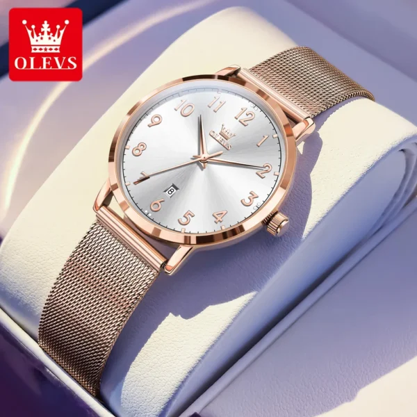 OLEVS 5653 Brand Fashion Women's Watch Arabic Numeral Scale Waterproof Date Quartz Watch for Lady Simple Classic Original Watch 2