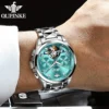 OUPINKE Original Men's Watches Skeleton Hollow Out Automatic Mechanical Watch Waterproof Luminous Multifunction Male Wristwatch 5