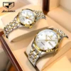 JinShiDun Classics Original Brand Romantic Couple Watch Date Waterproof Automatic Mechanical Watch for Man and Women Luminous 2