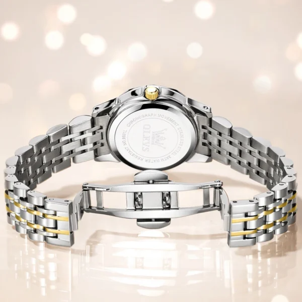 OLEVS Original Brand Elegant Women's Watches Waterproof Luminous Quartz Watch for Lady Necklace Bracelet Gift Box Set Calendar 2
