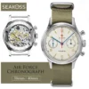 SEAKOSS 38mm Men's 1963 Chronograph Mechanical Watches Pilot with Seagull Movement ST1901 Air Force Aviation Sapphire Goose 40mm 1