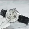 WINNER Classy Transparent Skeleton Watch for Women Luminous Hand Fashion Mechanical Ladies Watches Top Brand Luxury Leather Belt 1