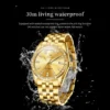 OLEVS Top Brand Atmospheric Men's Watches Fashion Diamond Gold Watch Fully Automatic Mechanical Watch Week Calendar Waterproof 4