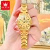 OLEVS Brand Fashion Ladies' Watches Arabic Numeral Scale Quartz Watch Waterproof Gift for Mom Stainless Steel Origin Wristwatch 5