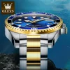 OLEVS Watches for Men with Date Luxury Big Face Waterproof Mens Wristwatch Analog Dress Two Tone Stainless Steel Man Watch 4