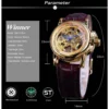 Forsining Classic Retro Design Blue Hands Ladies Fashion Golden Skeleton Diamond Display Mechanical Wrist Watches Gift For Women 3