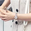 MIGE Original Miyota Automatic Mechanical Watch Luxury Women Wristwatch skeleton Diamond waterproof ceramic stainlesssteel 6