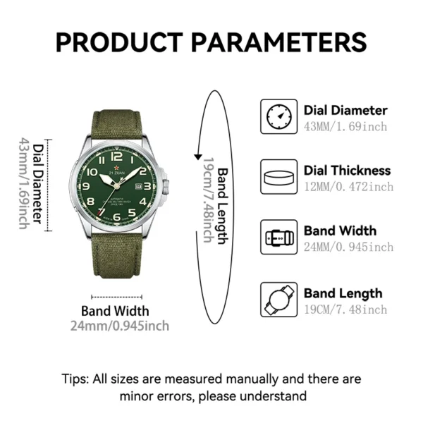 Seagull Luxury Bracelet Military Men Watch Automatic Mechanical Watches For Men Wear Resistant Leather Strap Luminous Clock D581 2