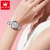 OLEVS Top Brand Women's Watches Fashion Dress Original Quartz Watch for Lady Waterproof Stainless Steel Luminous Simple Casual 4