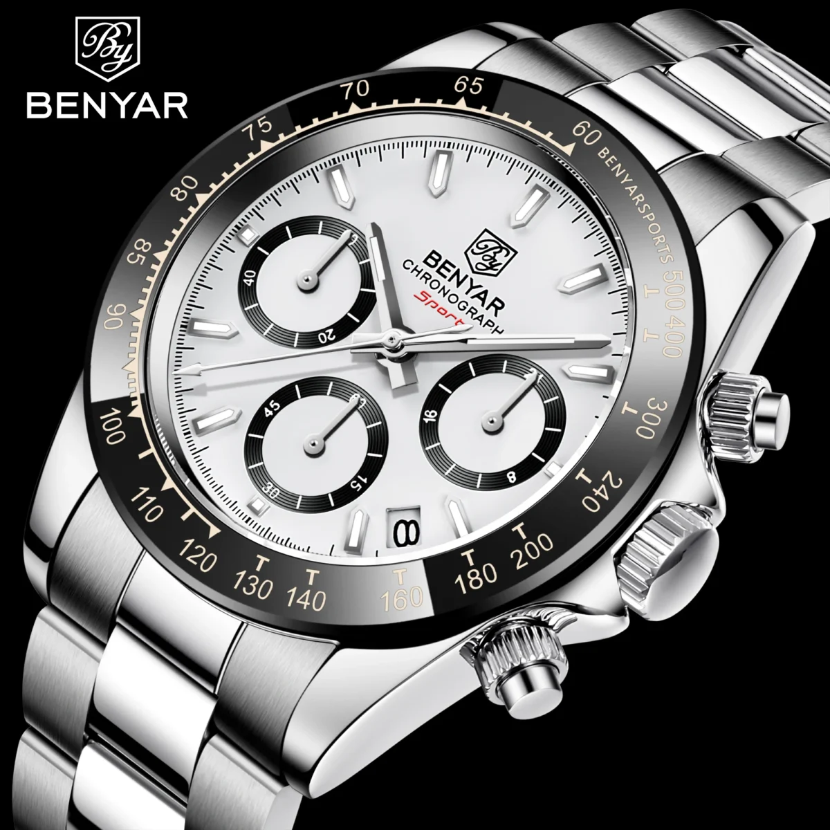 Relojes Hombre 2024 BENYAR New  Watches Men Luxury Brand Chronograph Male Sport Watches Waterproof Stainless Steel Quartz  Watch 1