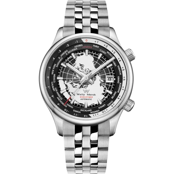WM Watch Automatic Mechanical Men Watches High Quality Sapphire World Time Original Recognized Brand Welly Merck Watch Man WM057 2