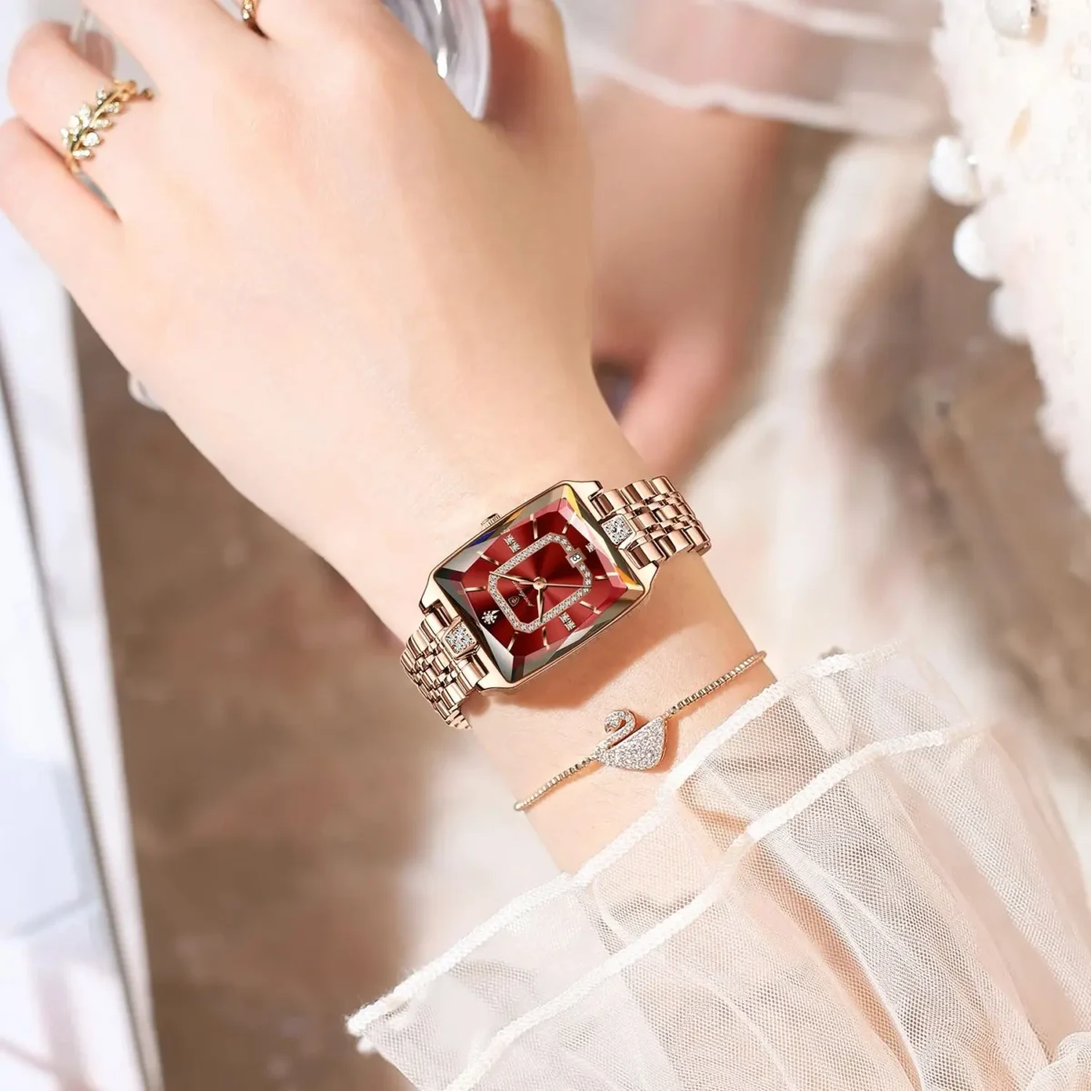 POEDAGAR Top Elegant Women Wristwatch Waterproof Date Ladies Watch Stainless Steel Rectangle Quartz Women's Watches Female Reloj 6