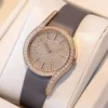 Office Ladies Elegant Leather Strap Needle Buckle Fashion Wristwatchs Design Luxury Diamonds Stainless Steel Women Quartz Watch 5