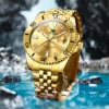 OLEVS Original Brand Luxury Stainless Steel Strap Men Watches Luminous Quartz Watch Waterproof Calendar Business Man Wristwatch 4
