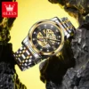 OLEVS 9901 Mens Watches Original Fashion Luxury Hollowing Automatic Mechanical Watch Waterproof Luminous Watch For Man Freebie 2