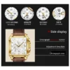 OLEVS Men's Top Brand Square Quality Quartz Wristwatch Chronograph Waterproof Original Watch for Man Luminous Date Luxury 4